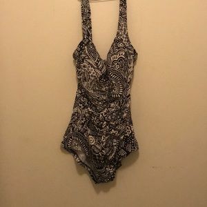 Black and white swimsuit